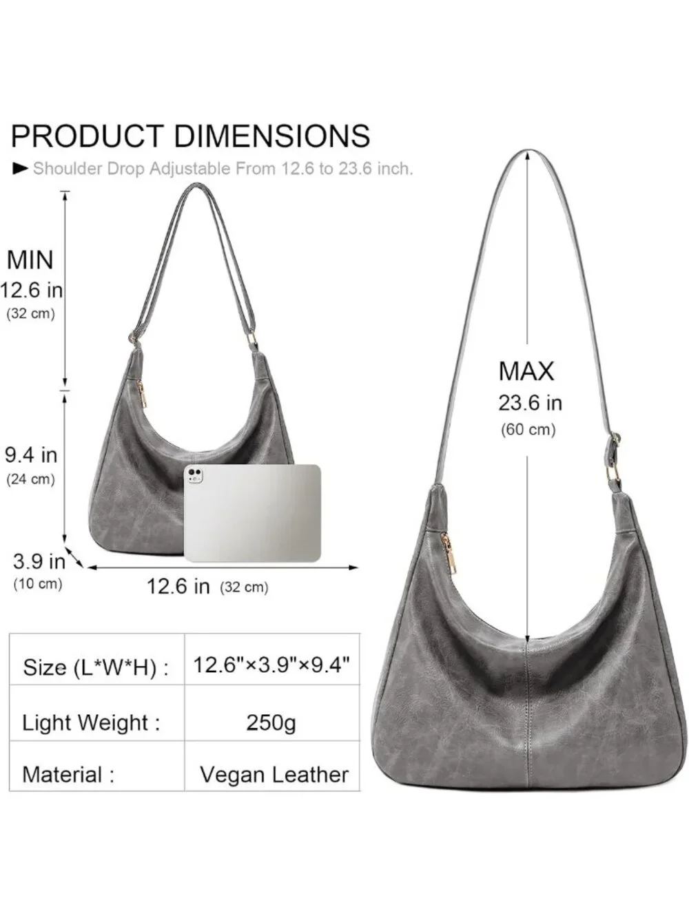 Stylish Foldable Hobo Bag for Women | Versatile Shoulder & Crossbody Purse